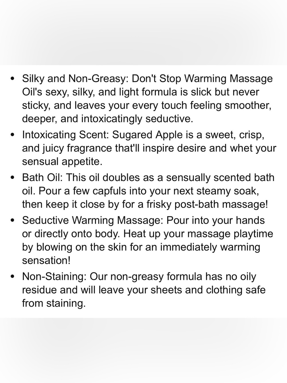 NIB Booty Parlor "Don't Stop" Warming Massage Oil - Sugared Apple - Picture 2 of 14